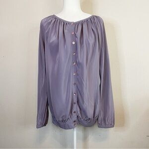 Charles Nolan New York Long Sleeve Button Front Silk Shirt Size Small